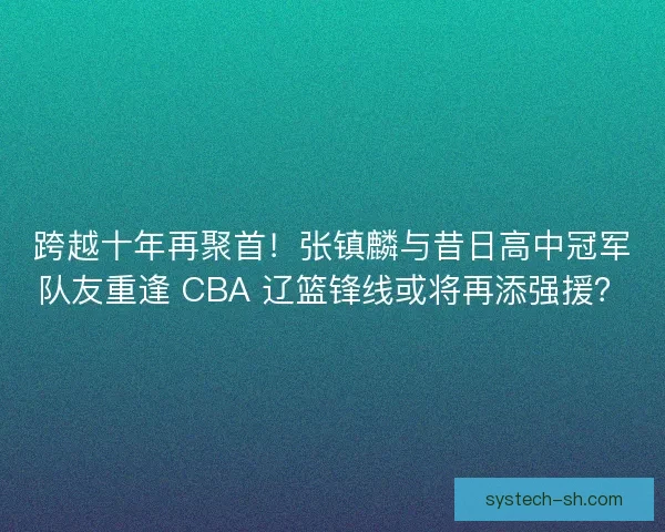 跨越十年再聚首！张镇麟与昔日高中冠军队友重逢 CBA 辽篮锋线或将再添强援？